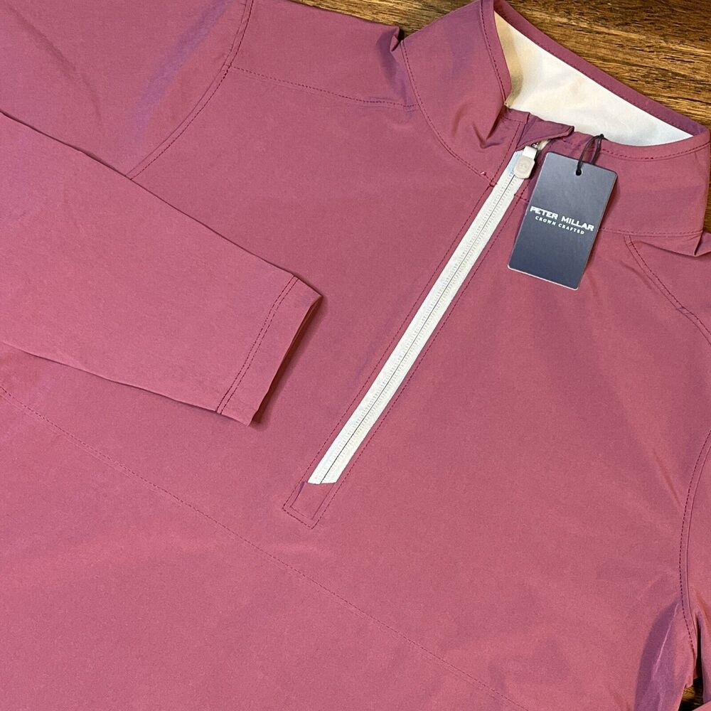 NWT Peter Millar Flex Adapt Half Zip Pullover‎ Golf Jacket Merlot Men’s S $230